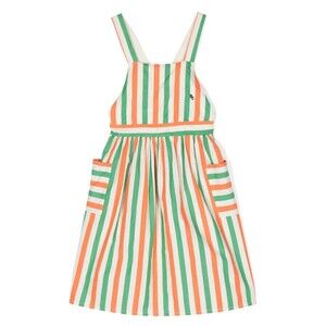 NWOT Bobo Choses Girls Size 8-9 Striped Dress Green /Cream/Orange MSRP:$124